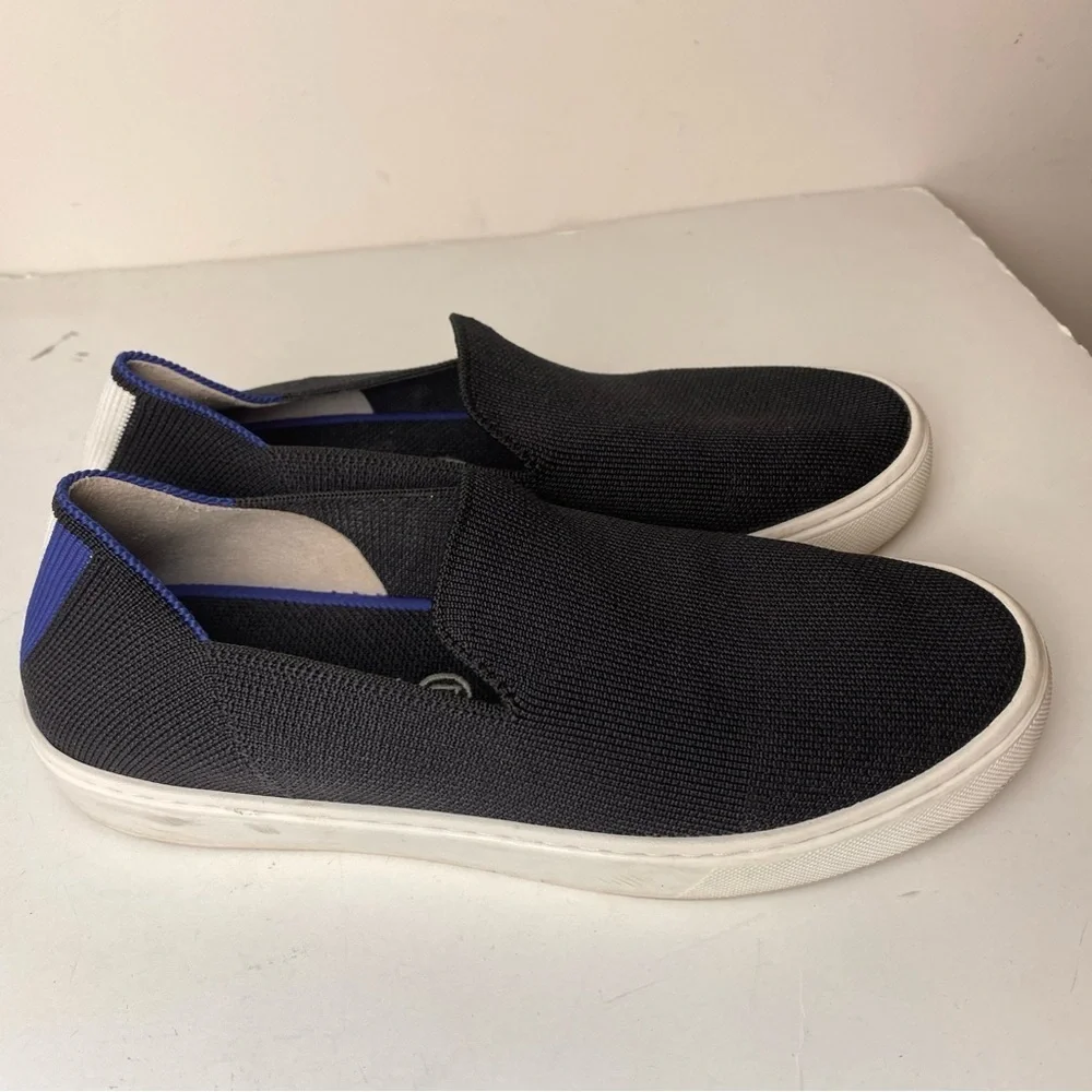 Rothy's The Original Slip On Knit Sneaker Black Washable Sustainable 6.5